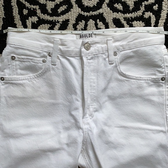Agolde white high rise denim shorts size 27 - Picture 11 of 14